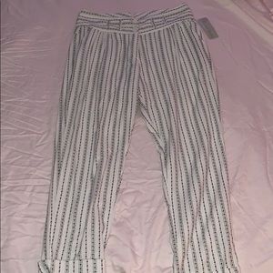 Lizard Thicket White and Black Knit Trousers